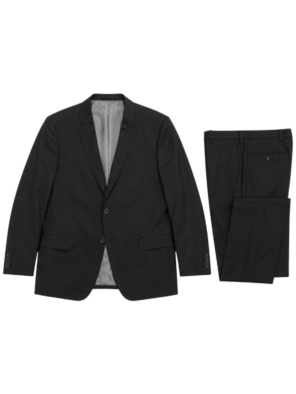 50R Mens Tiglio Luxe Black Sangria Wool Blend Tailored Fit 2 Piece Suit Made in